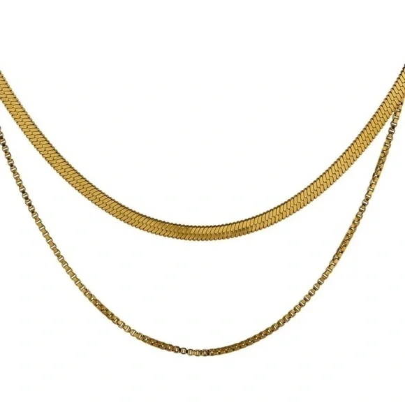COPY - Gold Layering Snake Chain Link Layering Necklace Brand New - Picture 1 of 3